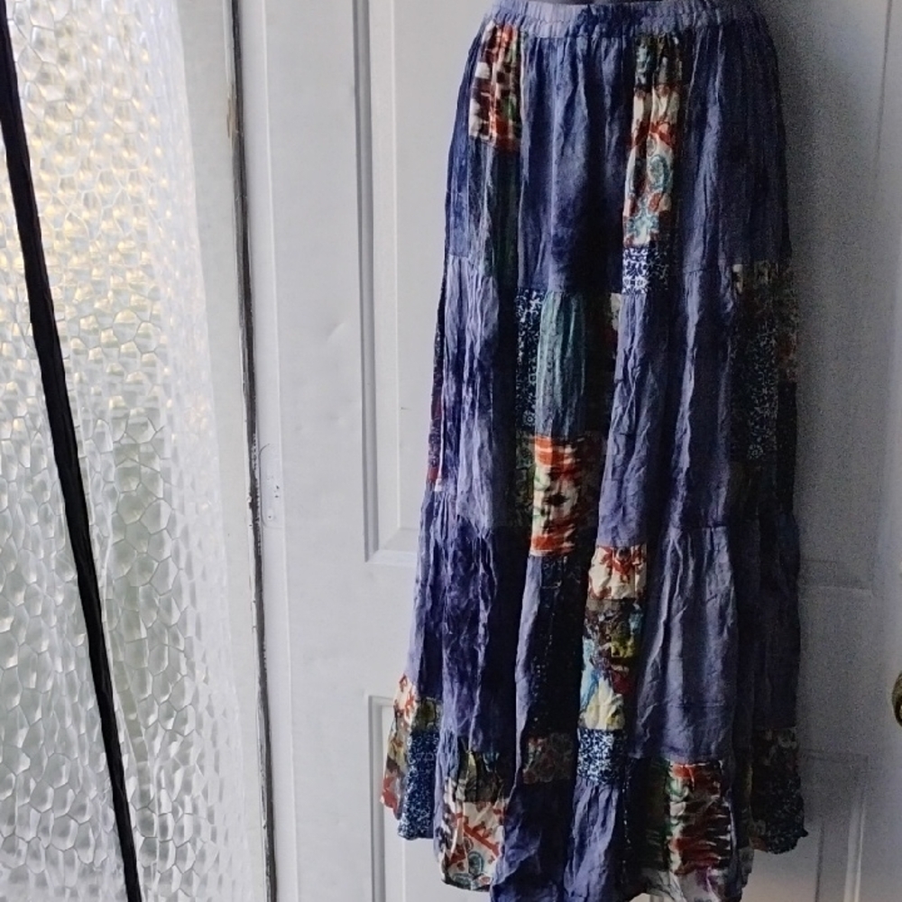 B2g1 John Mark Multicolor Patchwork Maxi Skirt - image 1